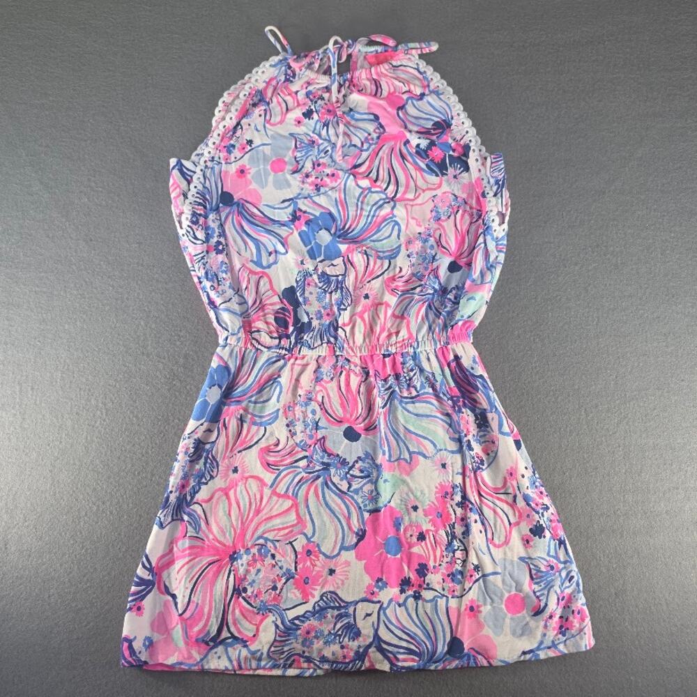 Lilly Pulitzer Gianni Skort Romper Size XS – Pink/Blue Floral Shells Resort